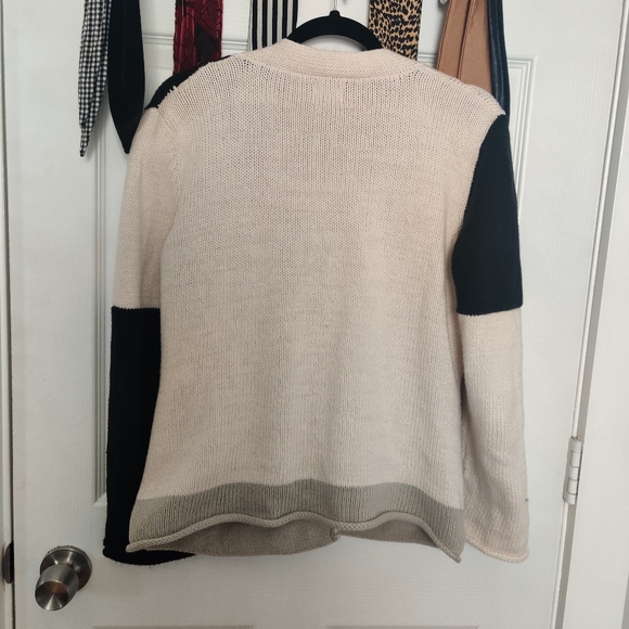 Handknit Cotton Patchwork Cardigan - Picture 6 of 7